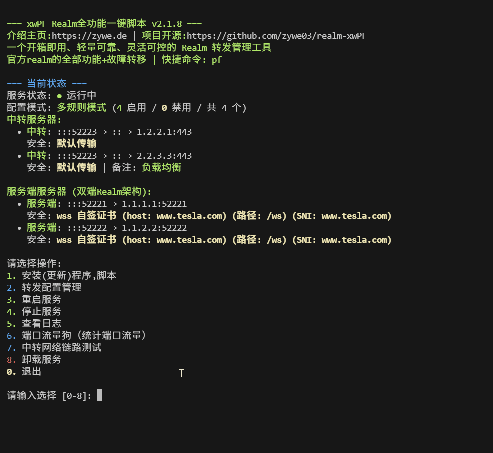 【开源】realm全功能一键转发脚本,流量统计,MPTCP,负载均衡权重,故障转移,备注,导出/导入,搭建隧道-主机地图,一站式 VPS 主机性能与线路测评